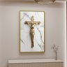 1 quadro cruz cristo marmore