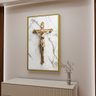 2 quadro cruz cristo marmore
