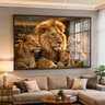 quadro decorativo familia de leoes com 2 filhotes v835