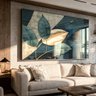 quadro decorativo folhas azuis conceitual v876