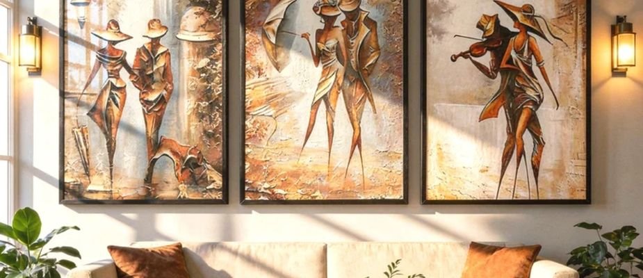 Como colocar 3 quadros na parede da sala: dicas de composição e estilo