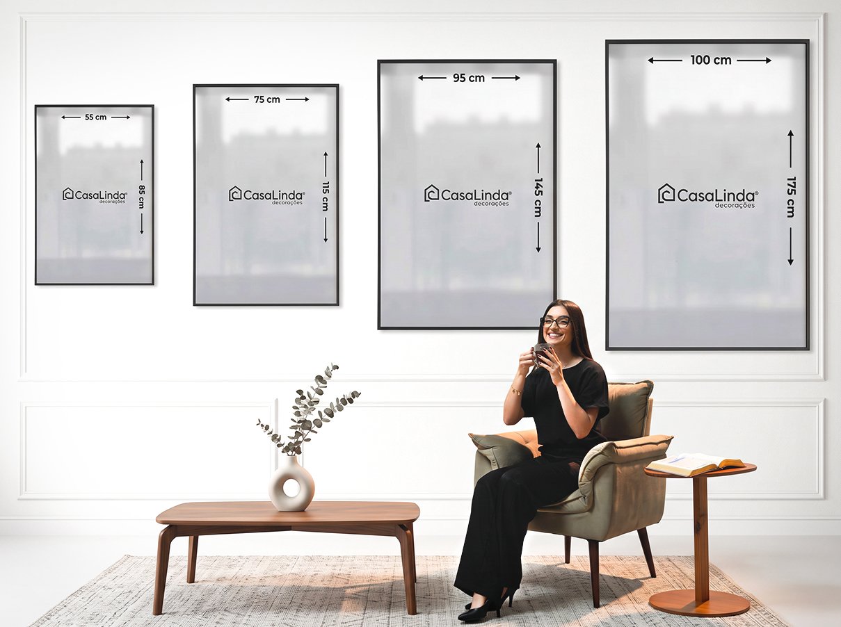 Tabela de medidas dos quadros Casa Linda Decora&ccedil;&otilde;es